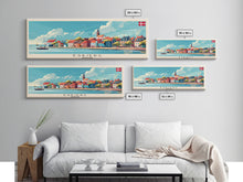 Load image into Gallery viewer, Esbjerg Denmark Travel Art, City Art, Framed Canvas Print or Metal Wall Art, Europe Travel Poster, Panoramic Wall Art, Extra Wide Wall Art