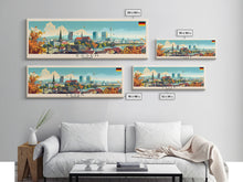 Load image into Gallery viewer, Essen Germany Travel Print Wall Art, Panoramic City Art, Travel Art, Wall Decor, Vacation Gift, Framed Canvas Print Or Metal Art