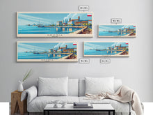 Load image into Gallery viewer, Gdynia Poland Travel Art, City Art, Framed Canvas Print or Metal Wall Art, Europe Travel Poster, Panoramic Wall Art, Extra Wide Wall Art