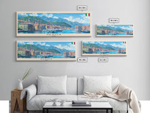 Carregar imagem no visualizador da galeria, Genoa Italy Travel Art, City Art, Framed Canvas Print or Metal Wall Art, Europe Travel Poster, Panoramic Wall Art, Extra Wide Wall Art