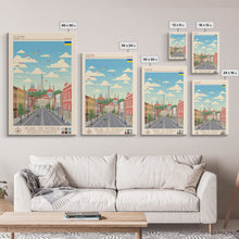 Load image into Gallery viewer, Sumy Ukraine Travel Poster Framed Canvas Print, Midcentury Modern Art, Pop Art Wall Decor, Living Room Art, Scenic Wall Art