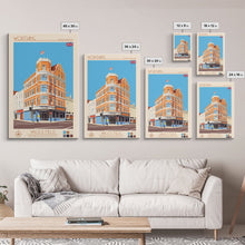 Carregar imagem no visualizador da galeria, Worthing United Kingdom Travel Poster Framed Canvas Print, Midcentury Modern Art, Pop Art Wall Decor, Living Room Art, Home Decoration