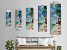 Carregar imagem no visualizador da galeria, Canvas Beach Landscape Painting, Textured Framed Canvas Art Print, Vertical Beach Art, Gallery Wall Painting, Modern Coastal Decor