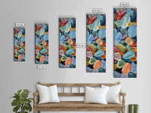 Load image into Gallery viewer, Colorful Textured Canvas Painting of Glass Rocks, Nature Art Print for Living Room, Oversized Canvas Art, Narrow Wall Art Print, Modern Art