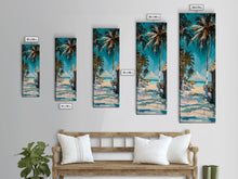 Load image into Gallery viewer, Beach Landscape Painted Canvas Art, Coastal Wall Art Print, Gallery Wall Art for Beach House, Oversized Vertical Wall Art for Living Room