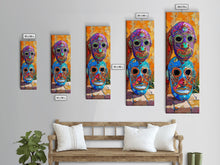 Load image into Gallery viewer, Colorful Tribal Art Painting Framed on Canvas, Spanish Style Canvas Painting, Vertical Framed Art for Living Room, Modern Canvas Art
