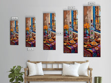 Carregar imagem no visualizador da galeria, Tuscan Kitchen Wall Art Print Framed on Canvas, Tall Narrow Mediterranean Art, Housewarming Gift, Textured Oil Painting , Modern Art Print