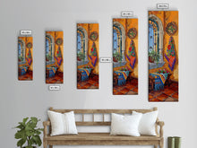 Cargar imagen en el visor de la galería, Framed and Printed Canvas Art of Mexican Hacienda, Still Life Botanical Wall Art, Tall Narrow Wall Art for Living Room, Entryway Wall Decor