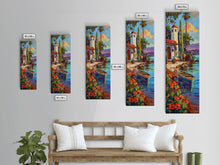 Carregar imagem no visualizador da galeria, Framed Mediterranean Coast Canvas Painting, Framed Wall Art for Living Room, Contemporary Botanical Art, Tropical Canvas Wall Art Print