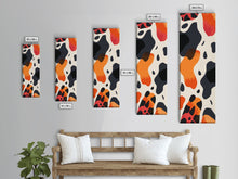 Carregar imagem no visualizador da galeria, Abstract Boho Leopard Print Pattern - Framed Canvas Print, Midcentury Modern Skinny Art, Tall Wall Art for Living Room or Bedroom Decor