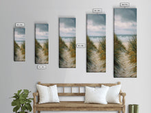 Load image into Gallery viewer, Beach Pathway to Ocean View - Framed Canvas Print, Skinny Tall Art, Coastal Landscape Art, Wall Art for Living Room, Bedroom Decor, Beach Art