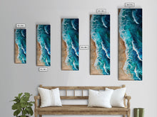 Carregar imagem no visualizador da galeria, Aerial Ocean View Art - Framed Canvas Print, Farmhouse Art, Boho Art, Skinny Art, Tall Art, Living Room Decor, Beach Wall Art for Home Decor
