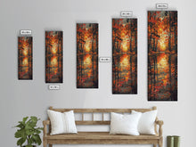 Carregar imagem no visualizador da galeria, Fall Forest Reflected in The Lake, Framed Canvas Print, Whimsical Home Decor, Unique Wall Art Gift Idea For Housewarming