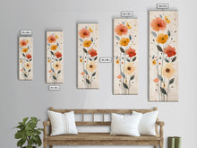 Load image into Gallery viewer, Delicate Poppy Flowers Skinny Art Tall Art Japanese Ukiyo-e Inspired Floral Print Framed Canvas Wall Art