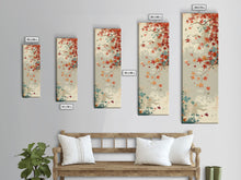 Load image into Gallery viewer, Autumn Maple Leaves in Japanese Garden Ukiyo-e Style Art Skinny Framed Canvas Print with Subtle Color Palette