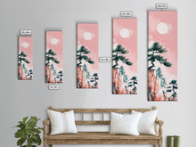 Carregar imagem no visualizador da galeria, Ethereal Reeds In Windy Meadow Blush Tones Skinny Art Tall Art Framed Canvas Print Japanese Style Art Ukiyo-e Art Wood Block Print Nature