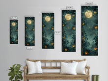 Carregar imagem no visualizador da galeria, Full Moon And Butterflies In A Night Forest Japanese Style Framed Canvas Print, Wall Art Ready To Hang For Your Home