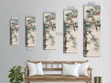 Carregar imagem no visualizador da galeria, Canvas Print Sparrow Perched On Pine Tree Branch, Subtle And Serene Japanese Nature Scene For Tranquil Home Decor, Wall Decoration