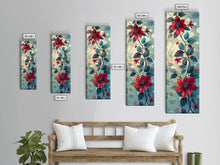 Carregar imagem no visualizador da galeria, Canvas Print Vibrant Red Clematis Flowers Against Dreamy Background, Perfect For Botanical Wall Art