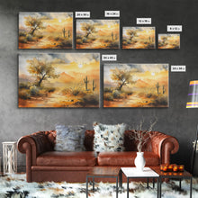 Load image into Gallery viewer, Desert Landscape Watercolor Painting, Wood Framed Canvas Print, Utah Desert Painting, Metal Print, Farmhouse Decor