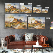Load image into Gallery viewer, Beautiful Arizona Watercolor Landscape Painting Print, Wood Framed Art, Gift for him, painting, Prints, Abstract Wall Art