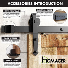 Load image into Gallery viewer, Non-Bypass Sliding Barn Door Hardware Kit - Arrow Design Roller