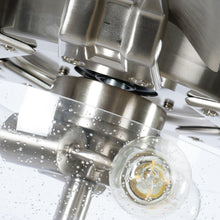 Carregar imagem no visualizador da galeria, 70" Modern Brushed Nickel DC Motor Downrod Mount Ceiling Fan with Lighting and Remote Control