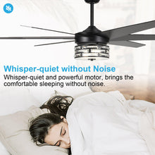 Carregar imagem no visualizador da galeria, 70" Modern DC Motor Downrod Mount Reversible Ceiling Fan with Lighting and Remote Control