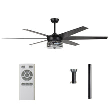 Carregar imagem no visualizador da galeria, 70" Modern DC Motor Downrod Mount Reversible Ceiling Fan with Lighting and Remote Control