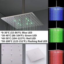 Cargar imagen en el visor de la galería, 16'' LED two function Brushed Nickel Rain Rainfall showers with handle sprayers