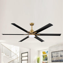 Carregar imagem no visualizador da galeria, 72" Bankston Modern DC Motor Downrod Mount Reversible Ceiling Fan with Lighting and Remote Control