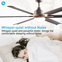Carregar imagem no visualizador da galeria, 72" Bankston Modern DC Motor Downrod Mount Reversible Ceiling Fan with Lighting and Remote Control