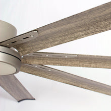 Carregar imagem no visualizador da galeria, 72" Bankston Modern Satin Nickel DC Motor Downrod Mount Ceiling Fan with LED Lighting and Remote Control