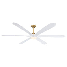 Carregar imagem no visualizador da galeria, 72" Jaydn Farmhouse Satin Nickel DC Motor Downrod Mount Reversible Ceiling Fan with Lighting and Remote Control