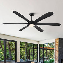 Carregar imagem no visualizador da galeria, 72" Jaydn Farmhouse Satin Nickel DC Motor Downrod Mount Reversible Ceiling Fan with Lighting and Remote Control