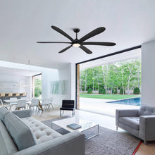Carregar imagem no visualizador da galeria, 72" Jaydn Farmhouse Satin Nickel DC Motor Downrod Mount Reversible Ceiling Fan with Lighting and Remote Control