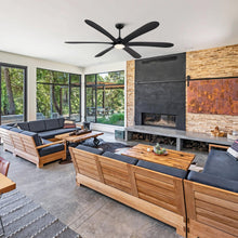 Carregar imagem no visualizador da galeria, 72" Jaydn Farmhouse Satin Nickel DC Motor Downrod Mount Reversible Ceiling Fan with Lighting and Remote Control