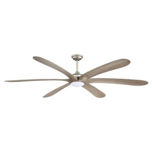 Carregar imagem no visualizador da galeria, 72" Jaydn Farmhouse Satin Nickel DC Motor Downrod Mount Reversible Ceiling Fan with Lighting and Remote Control