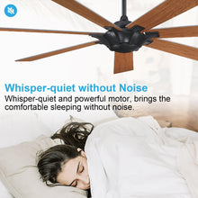 Carregar imagem no visualizador da galeria, 72" Farmhouse DC Motor Brushed Nickel Downrod Mount Reversible Ceiling Fan with Remote Control