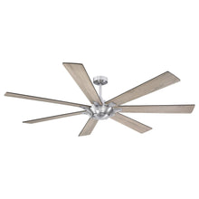 Carregar imagem no visualizador da galeria, 72" Farmhouse DC Motor Brushed Nickel Downrod Mount Reversible Ceiling Fan with Remote Control