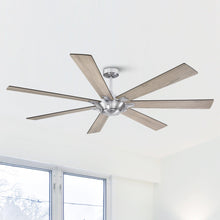Carregar imagem no visualizador da galeria, 72" Farmhouse DC Motor Brushed Nickel Downrod Mount Reversible Ceiling Fan with Remote Control