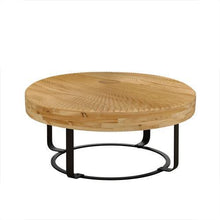 Carregar imagem no visualizador da galeria, 31.5" Modern round coffee table Wooden carving pattern coffee table with metal legs for living room reception room office Golden
