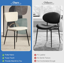 Carregar imagem no visualizador da galeria, Bacyion Dining Room Chairs Set of 2 - Modern Boucle Fabric Kitchen Chairs, Dining Chairs with Metal Legs for Dining Room, Kitchen, Living Room