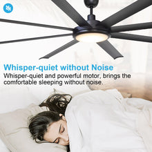 Carregar imagem no visualizador da galeria, 75" Industrial DC Motor Downrod Mount Reversible Ceiling Fan with Lighting and Remote Control