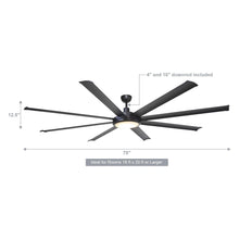 Carregar imagem no visualizador da galeria, 75" Industrial DC Motor Downrod Mount Reversible Ceiling Fan with Lighting and Remote Control
