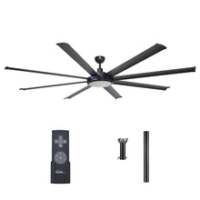 Carregar imagem no visualizador da galeria, 75" Industrial DC Motor Downrod Mount Reversible Ceiling Fan with Lighting and Remote Control