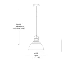 Carregar imagem no visualizador da galeria, Home Decorators Collection Shelston 10 in. 1-Light Black Farmhouse Pendant Light Fixture with Metal Shade