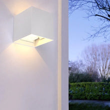 Load image into Gallery viewer, Black/White Outdoor Waterproof Aluminum Cube Shape LED Wall Lamp For Garden