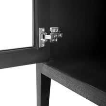 Load image into Gallery viewer, Wood Storage Cabinet with Three tempered glass doors and Adjustable Shelf,Suitable for living room, study and entrance