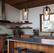 Load image into Gallery viewer, ALOYSIANS Small Deer Antler Lamp Imitation Wood Chandeliers FarmhouseSquare Antler Chandelier 1-Light 8.7"W*14.8"H Kitchen Lights Pendant Light Fixture